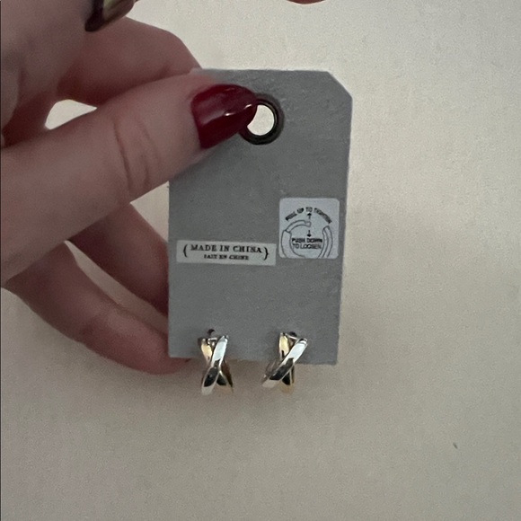 Anthropologie Gold and Silver Hoop Earrings - Picture 3 of 3